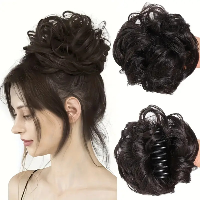 Elegant style synthetic Hair catcher juda- Dark brown