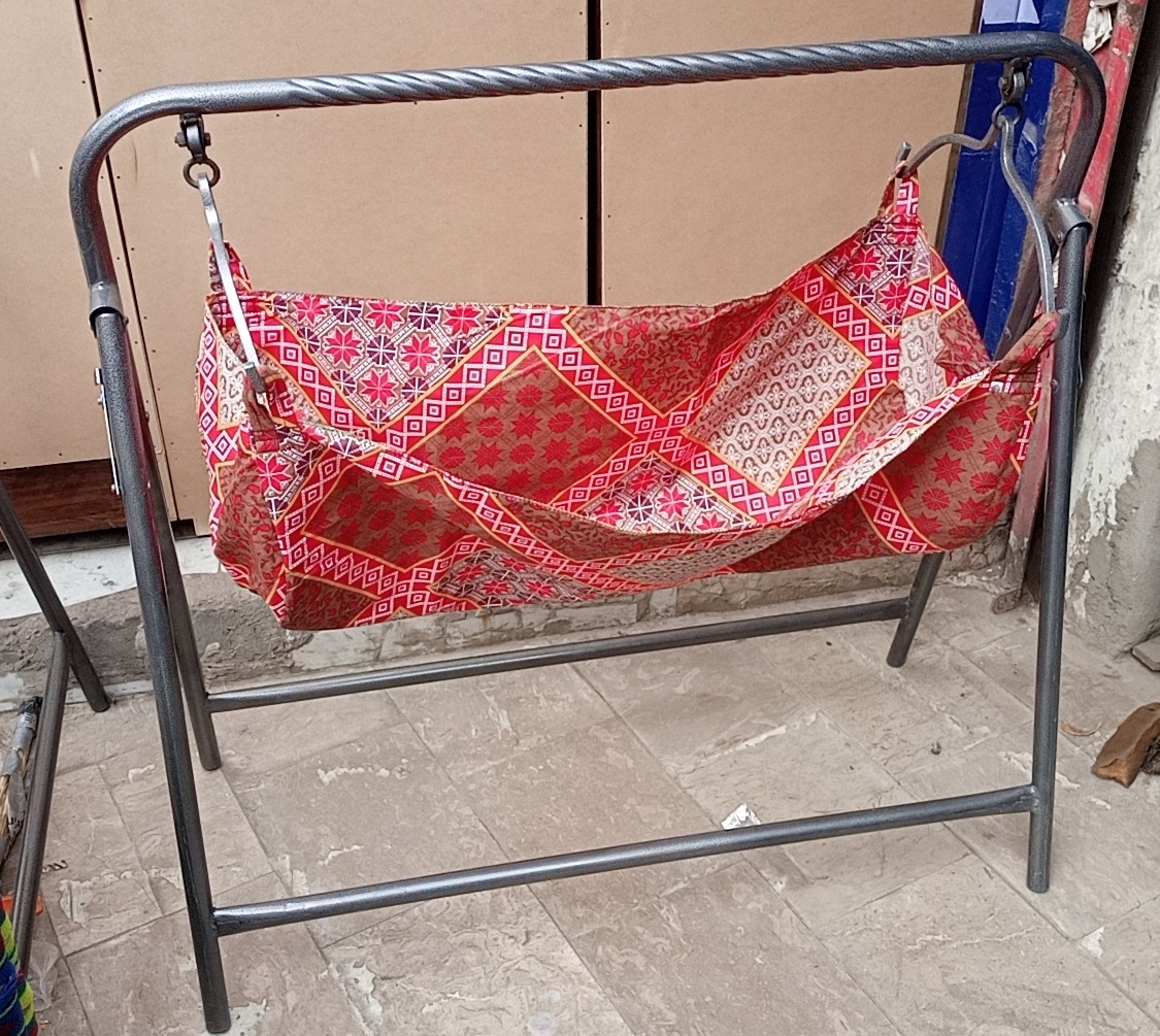 2nd Baby Ka Jhoola Silver Strong Fold-able New Born Baby Cradle