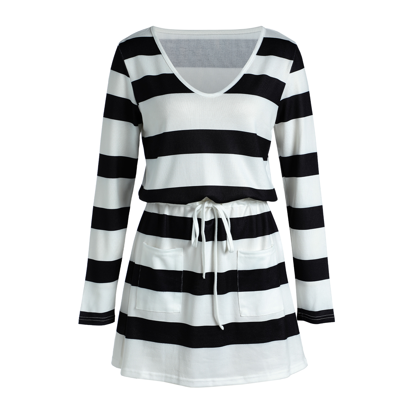 Women Summer Dress, Stripe V-Neck Long 