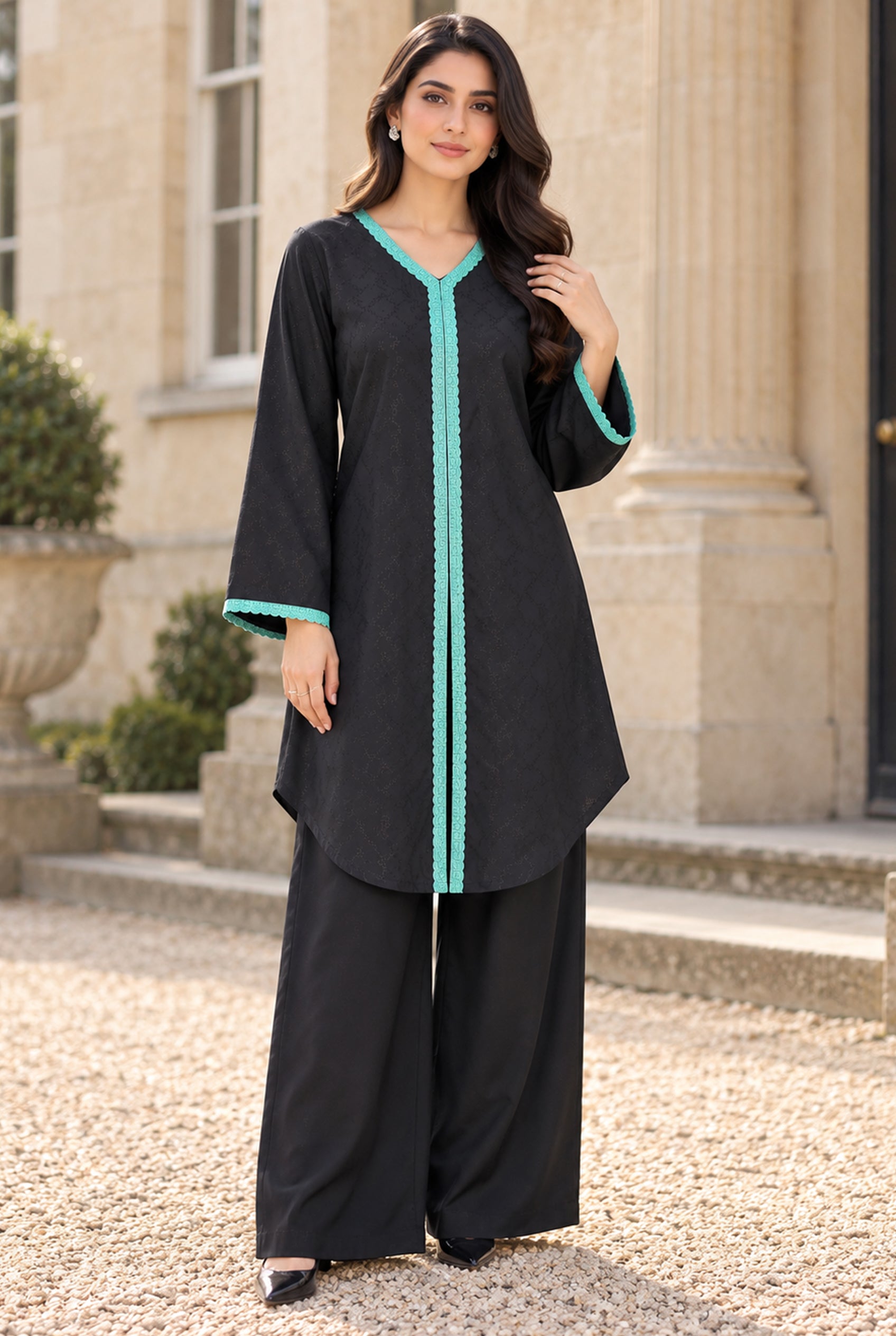 Kleren 2 Piece Stitched Dyed Jacquard Viscose Suit for Women Ready to Wear with Dyed Jacquard Viscose Shirt and Dyed Jacquard Viscose Trouser - Winter Collection 2026 - Design code : NOVA NV-10
