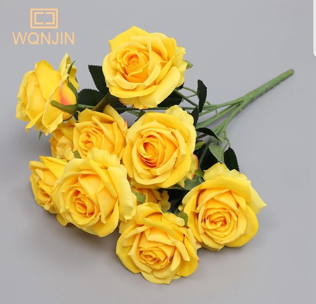 Artificial Rose Bunch Flower silk flower decor home ornaments decorative for wedding party flowers