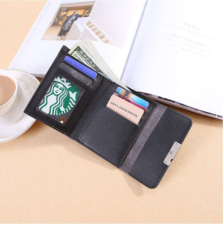 Fancy Small Hand Clutch for Girls, Compact PU Fabric with 7 Card Slots, Button Closure, Trendy Design