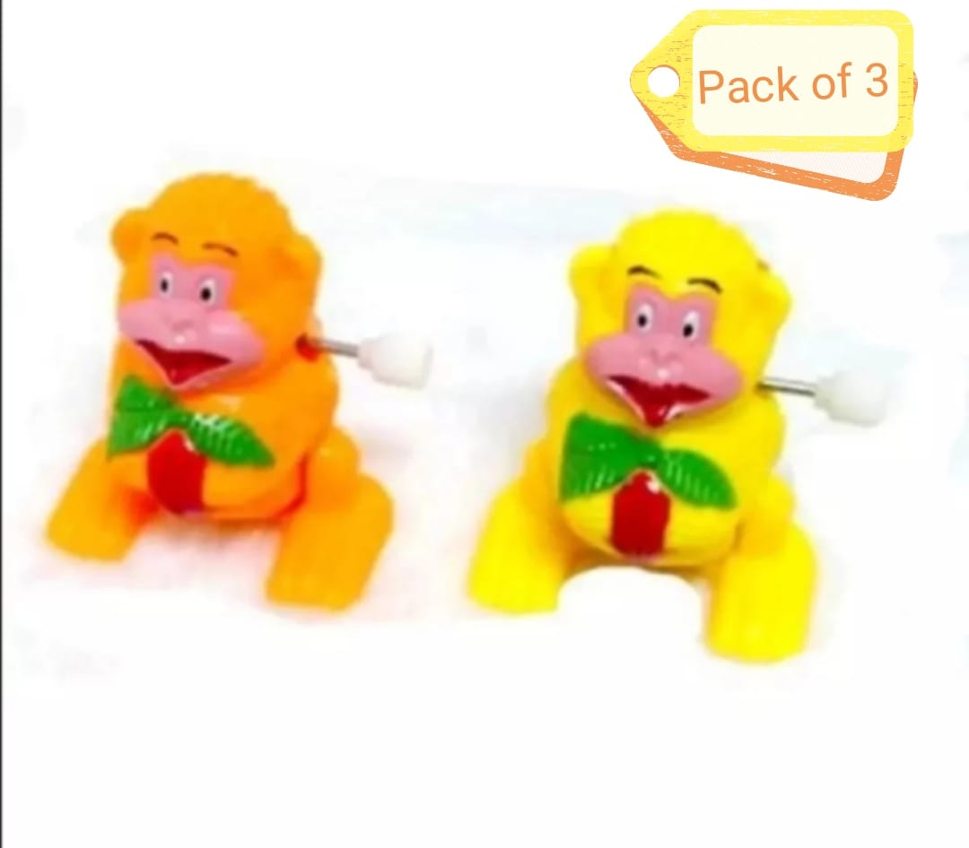 Pack Of 3 Classic Wind Up Toy Monkey For Kids