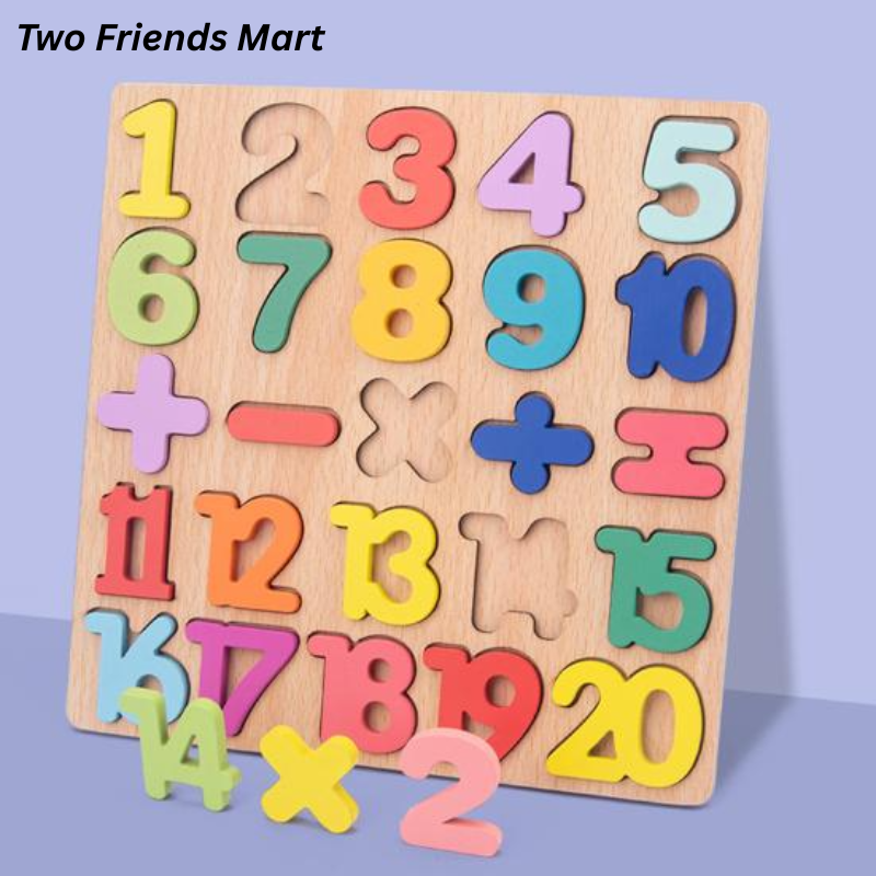Colorful Wooden Alphabet Puzzle Board, Educational Letters and Numbers Matching Game, Kids Wooden Learning Toy and Early Education Board.