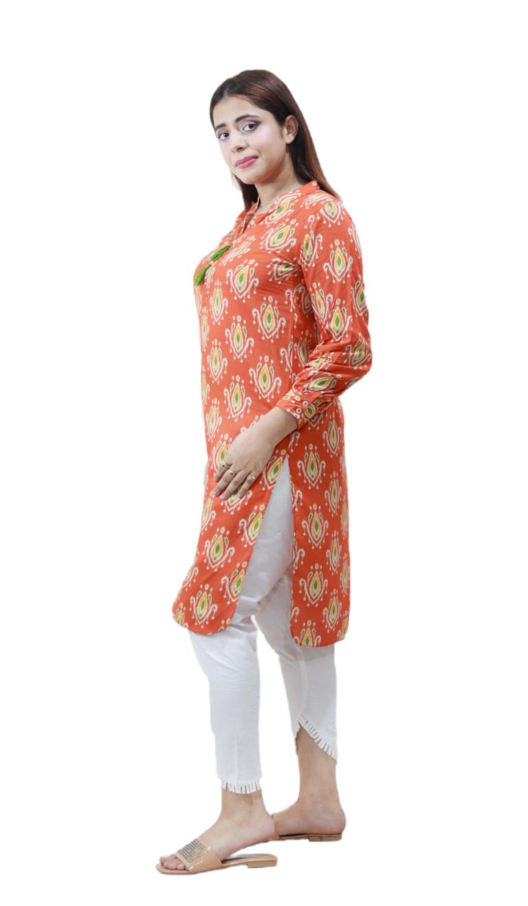Women Top/Digital Print Shirt/Knee length Top