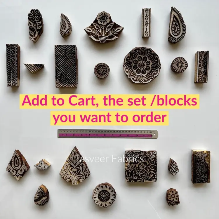 a.blocks arts Wooden Printing Hand Block for Stamp/Crafts Textile