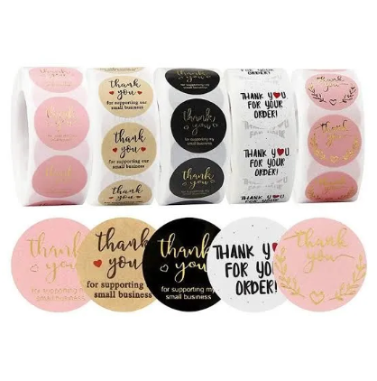 100 Pcs of 5 Types Thank You For Supporting My Small Business Sticker Labels for Packing Decoration
