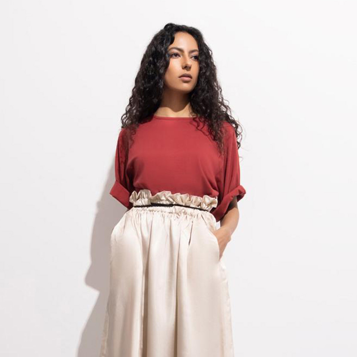 West by Sapphire Pleated Silky Skirt