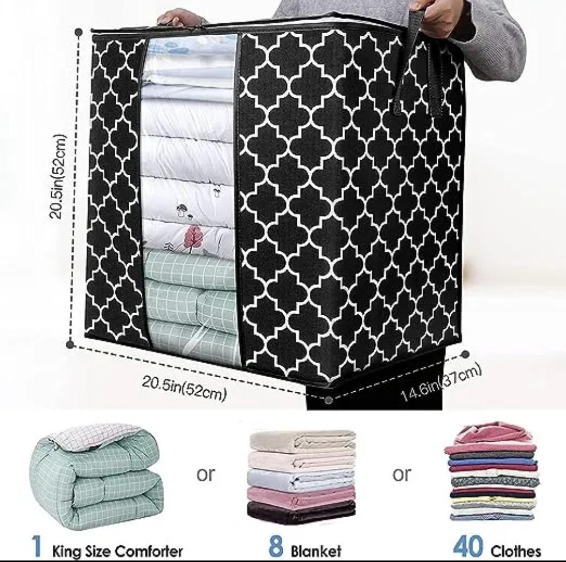 Foldable Storage Organizer Bag Transparent PVC Window Clothes Blanket Storage Bag Multiple Color