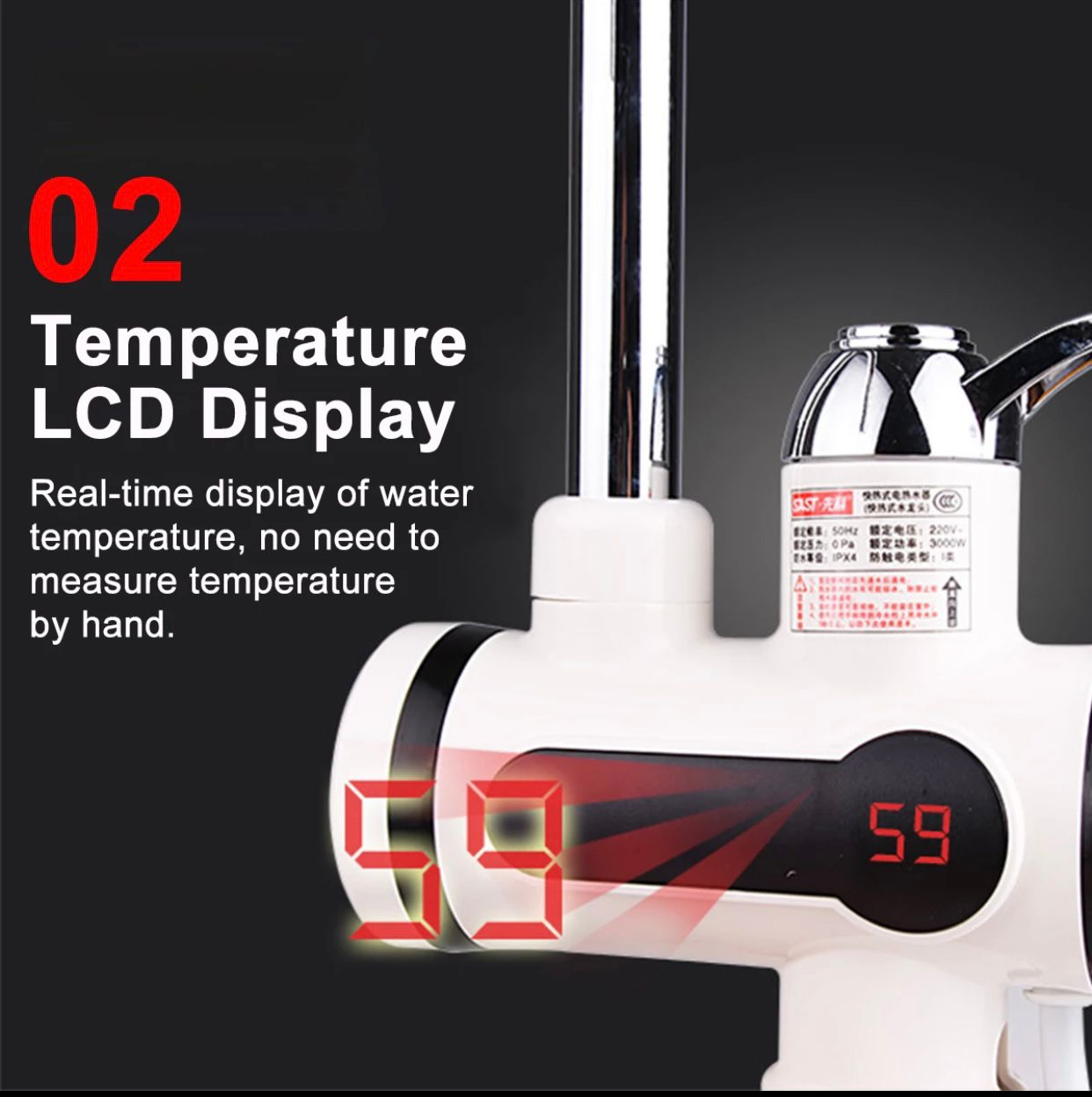 Hot Water Tap - Geyser - Electric Geyser - Instant Heating Electric Water Heater Faucet - Instant Electric Water Heater Tap