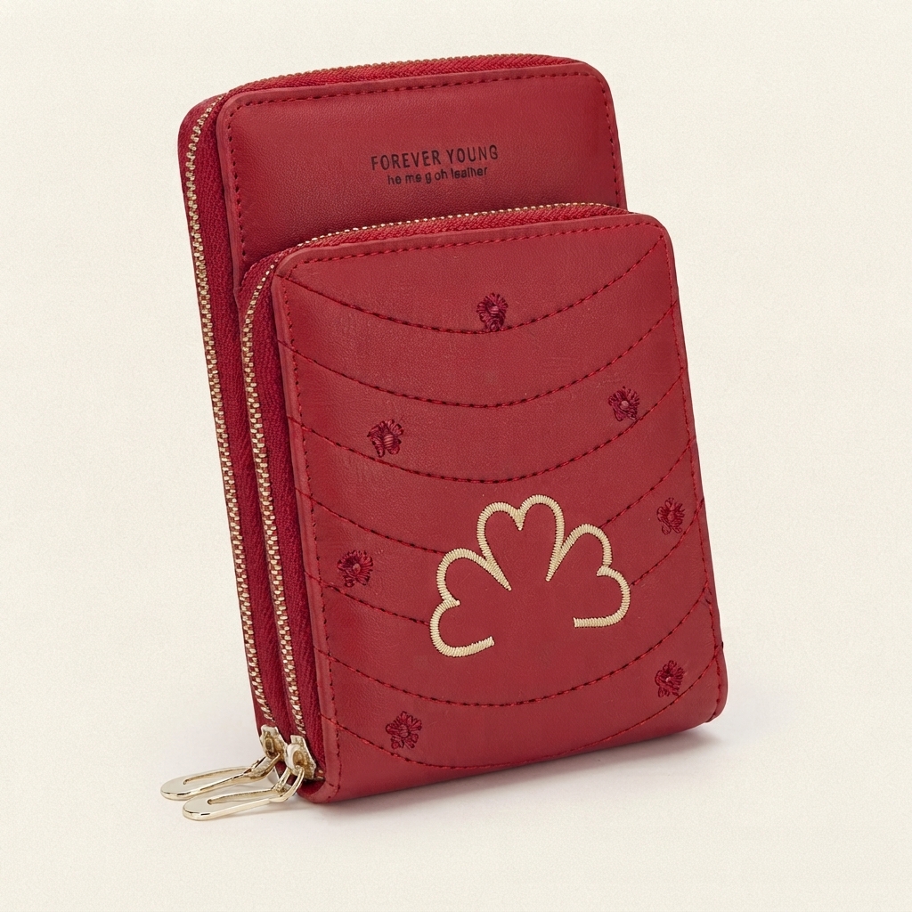 Ladies Mobile Holder Purse Clutch With Shoulder Straps | Hand Bag Card Holder Zipper Purse Fashion Money Bag for Girl
