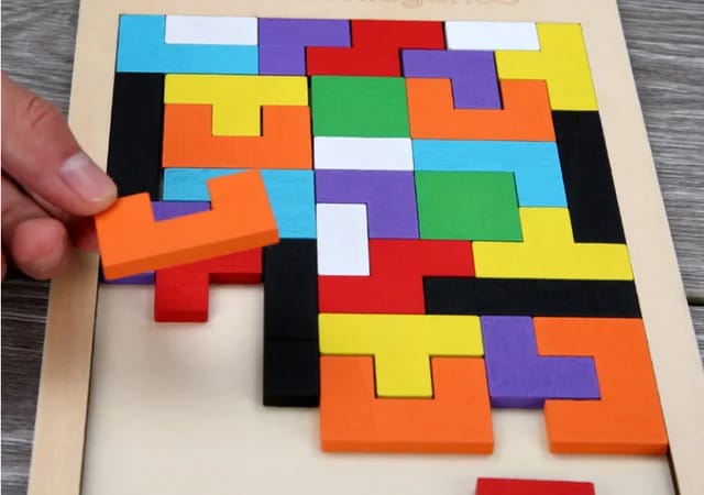 Intelligence Puzzle - Puzzles For Kids - Jigsaw Puzzle - Wooden Intelligence Puzzle - Toy - Puzzle - Wooden Puzzle - Brain Teasers - 3d Puzzle - Best Puzzle Game For Brain - Building Block Teasers Educational Puzzle for Kids