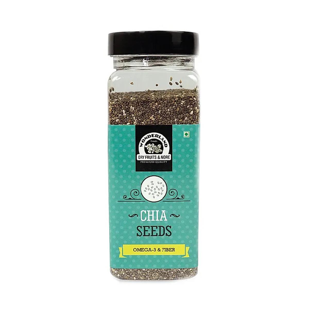 Wonderland Foods - Healthy & Tasty Lightly Roasted Chia / Sabza Seeds 100g Re-Usable Jar | Seeds For Eating | Immunity Booster Diet | Protein and Rich in Fibre