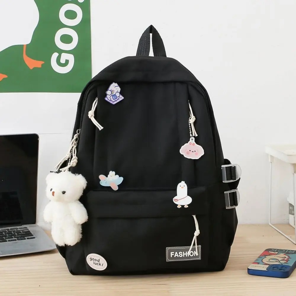 School Bag for Girls – All-Season Mesh Nylon Japanese Fashion Multi-Pocket Backpack for Teenagers & Students