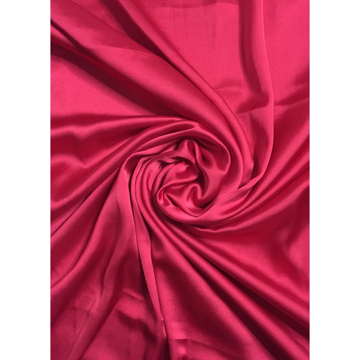 Inayat Arts Plain Shamose Silk in Watermelon red color used for inners, shirts, blouses, and womens fashion design dresses.
