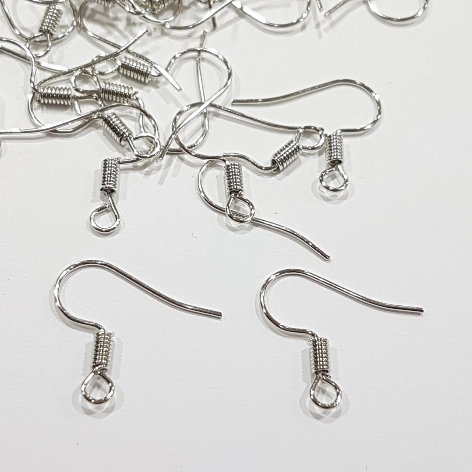 Earring Hooks Base For Jewellery Making Silver (50 Pairs)