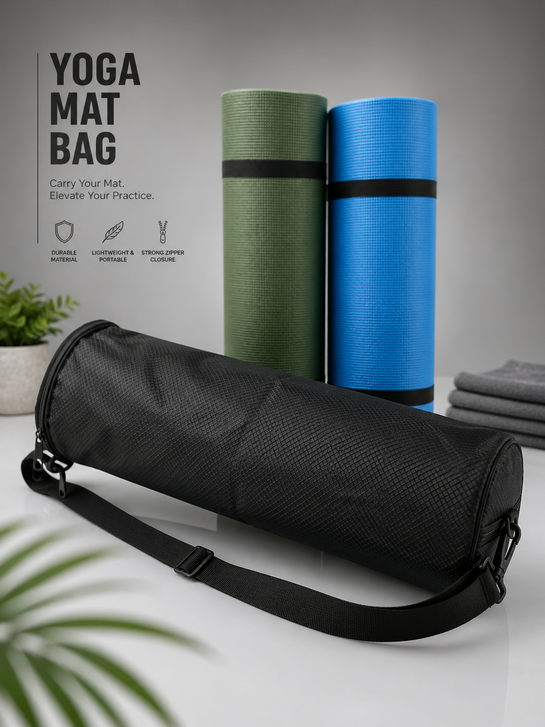 Premium Yoga Mat Bag with Adjustable Shoulder Strap – Waterproof Gym & Fitness Mat Carry Case