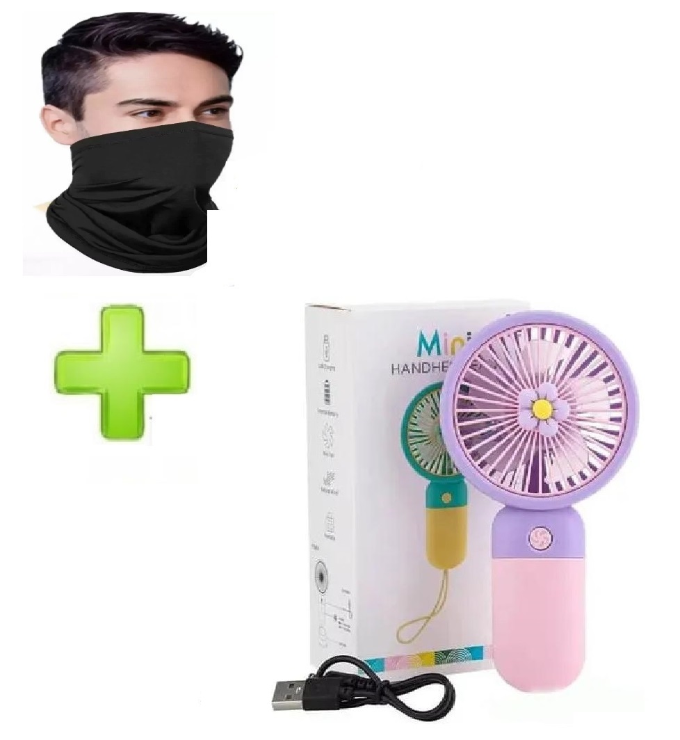 Pack of 02 - Mini Portable fans rechargeable battery | USB Cooling Fan Super Strong hanging fan | Portable Personal Fan Super Quiet Fan Cooling Fan Summer | Fan for Outdoor with Face mask price in Pakistan