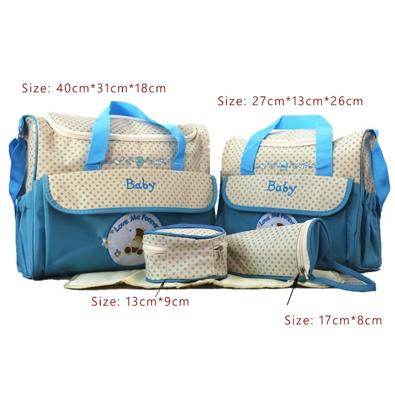 Diaper Bag Set for Mom Baby Travel Handbag Maternity Nappy Bag Insulated Bag 5 Pieces