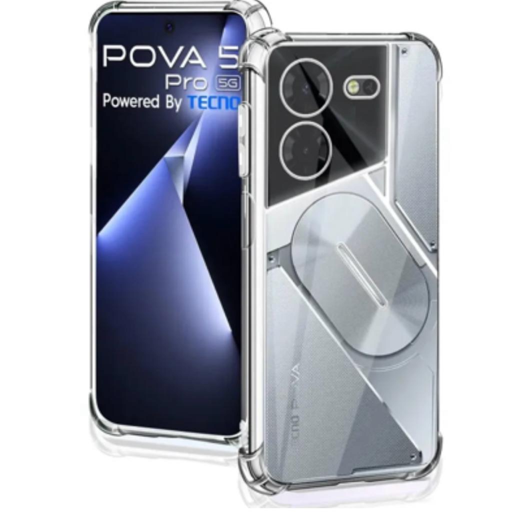 Tecno Pova 5 Pro 5G Transparent TPU Shockproof Back Cover