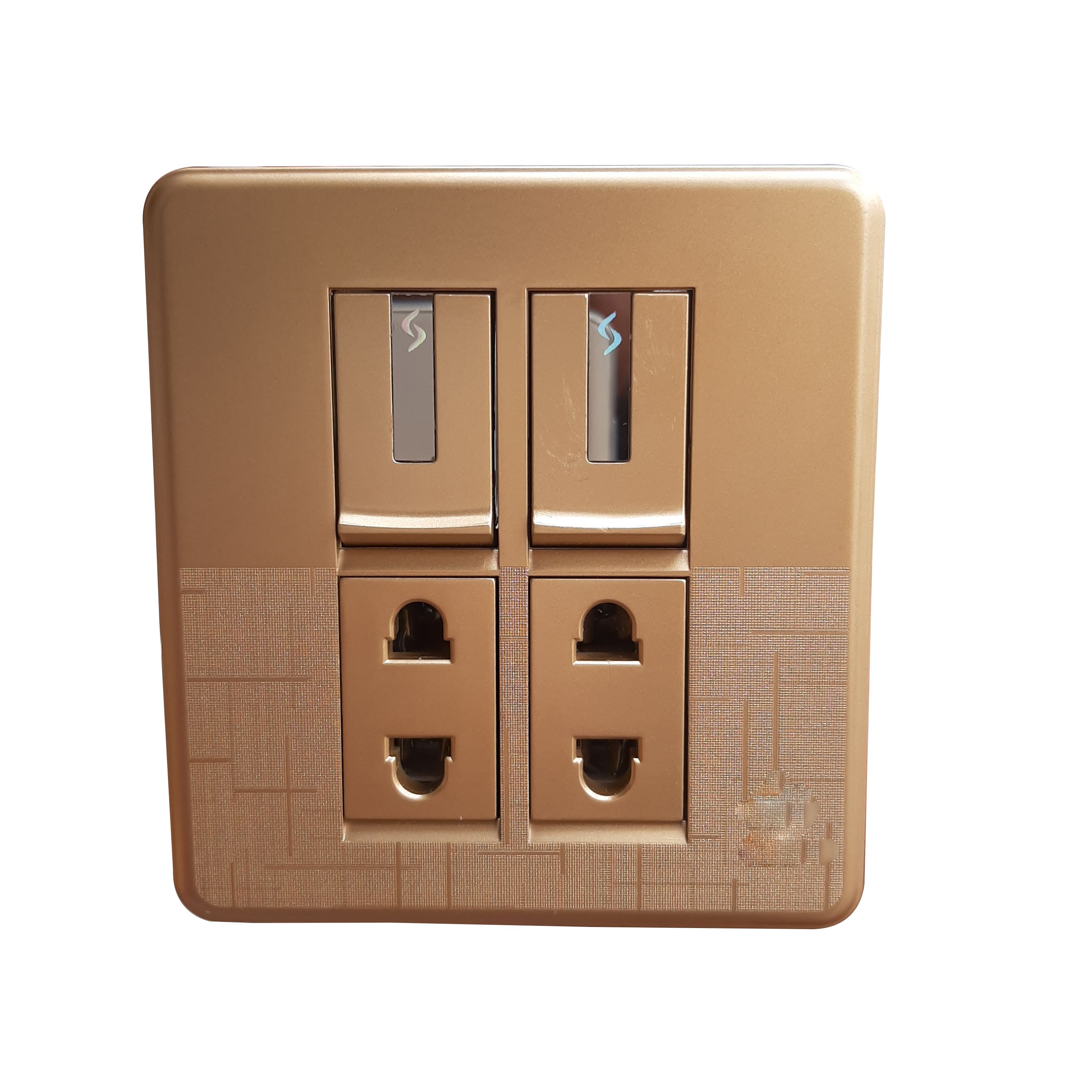 8 Switches+2 Sockets China Fitting Board Plate Pearl Golden Metal ...
