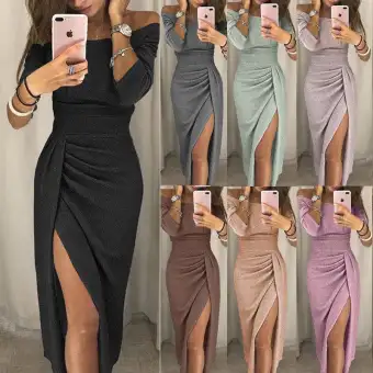 long sleeve bodycon formal dress