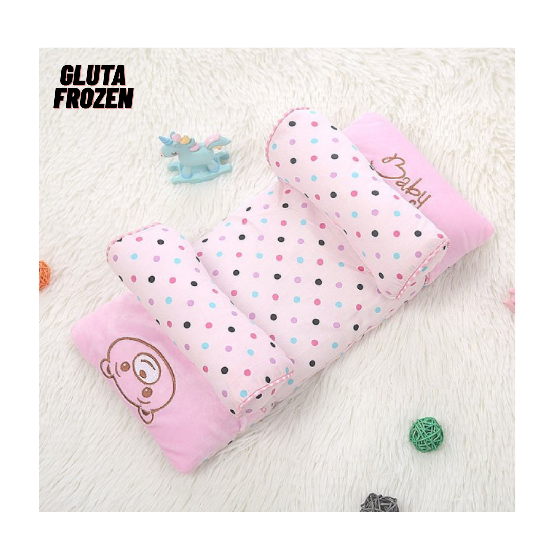 Adjustable Baby Head Shaping Pillow Soft Memory Foam Infant Pillow for Flat Head Prevention, Anti-Roll, Anti-Twist, Neck & Spine Support – Newborn Sleeping Positioner Cushion for Crib, Cot, Bed, Bassinet, Car Seat, Stroller – Breathable & Portable Random