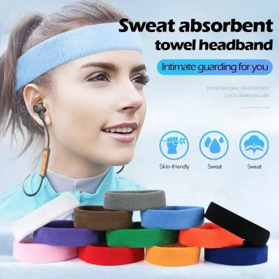 Women Men Headband Sports Yoga Fitness Stretch Sweatband Hair Band  Elasticity Towel Headband Headwear Absorb Sweat