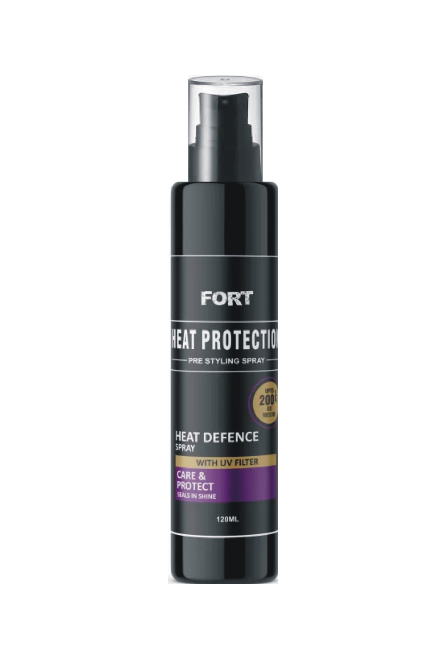 FORT Heat Protection Spray For Hair - Heat Protection Spray Hair Shine Mist Curly Perm Quick Styling With UV Filter - 120ml