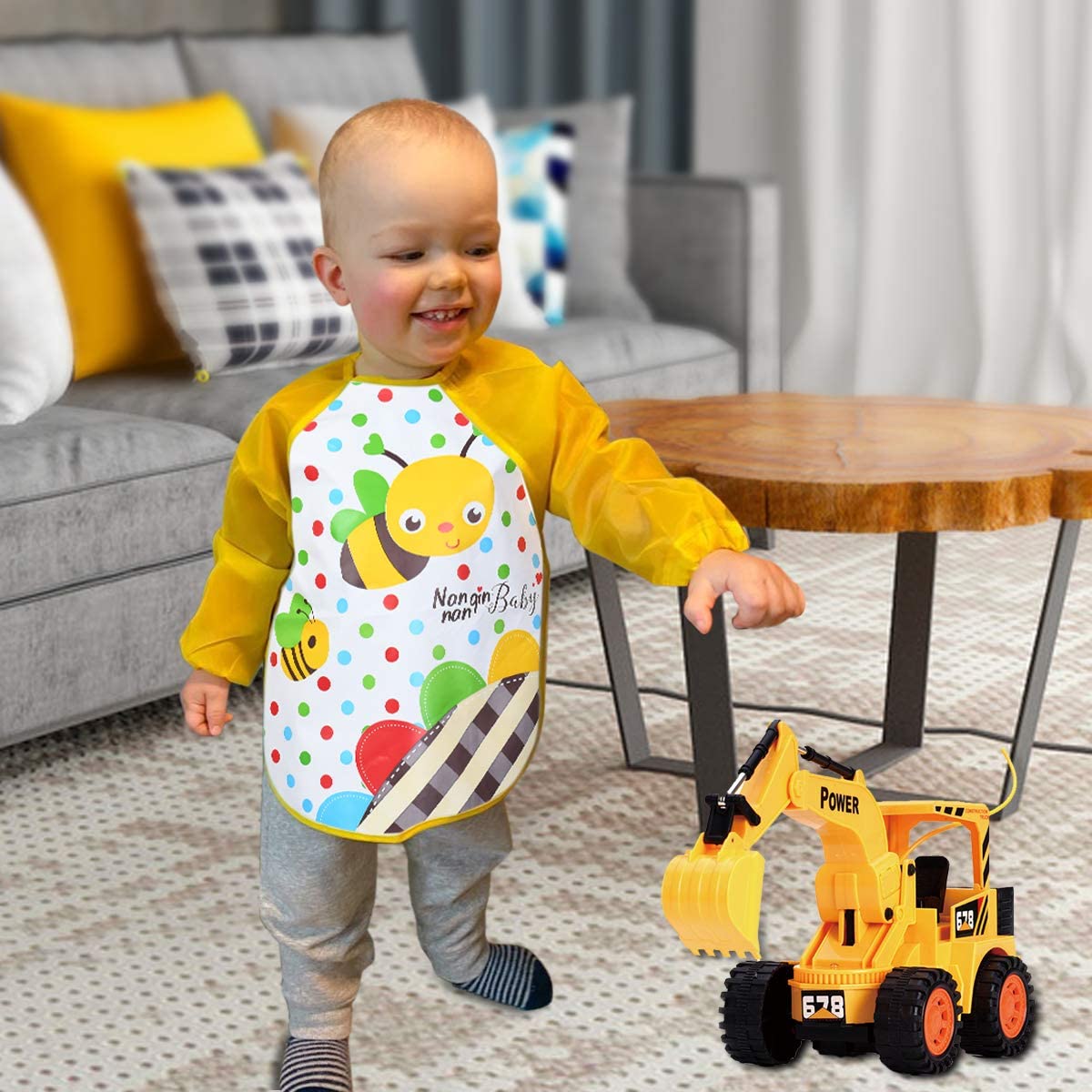Unisex Infant Toddler Baby Waterproof Long Sleeved Bib Burp Cloths Kids Smock Feeding Accessories