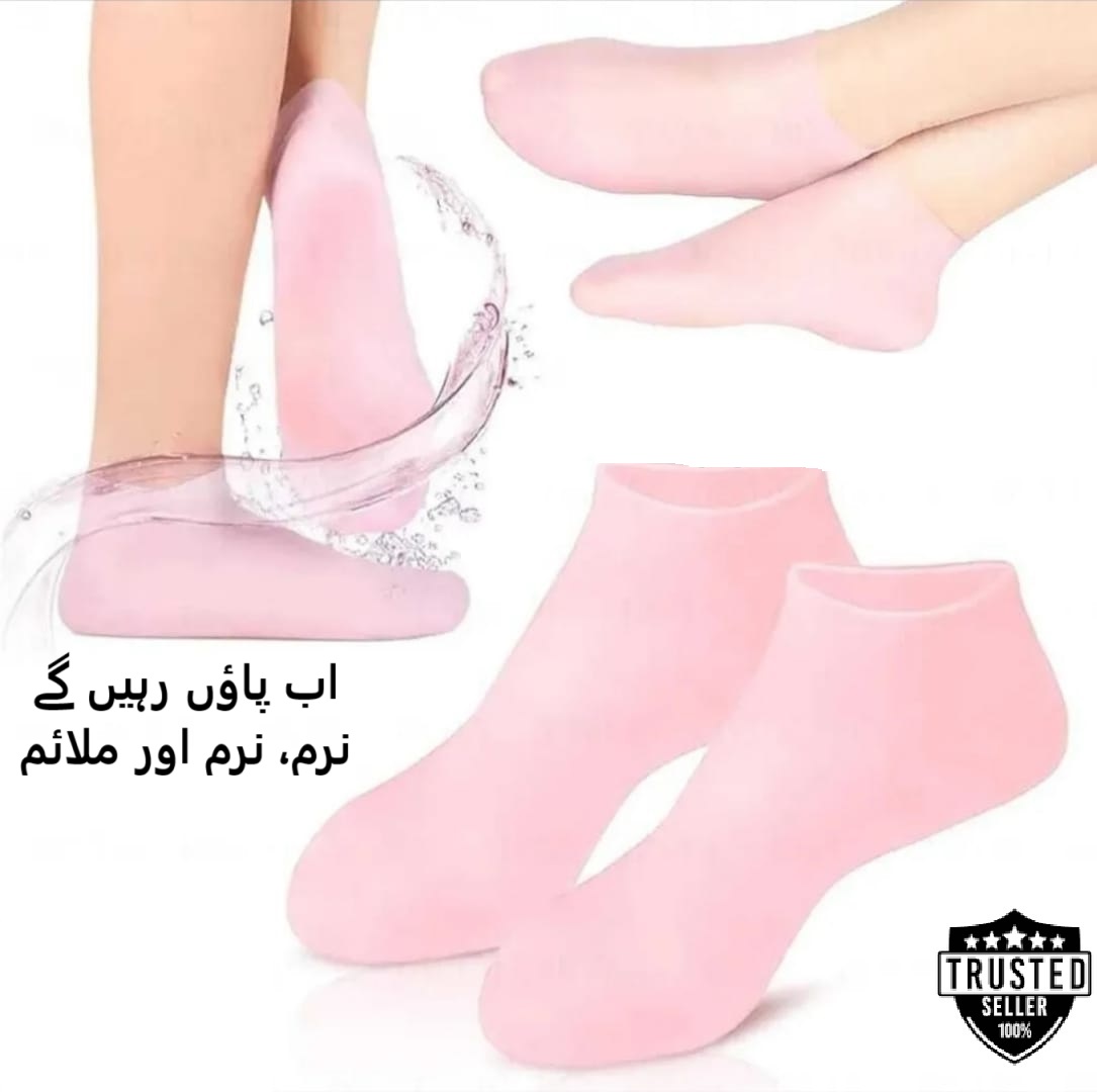 Full Silicone Socks for Women & Men | Silicone Half Heel Cover | Gloves | Full Foot Gel Heel Socks | Moisturizing Foot Protector for Heel Pain & Cracked Heels | Reusable Soft Heel Socks | Anti-Crack Gel Heel Protectors | Best for Athletes & Runners