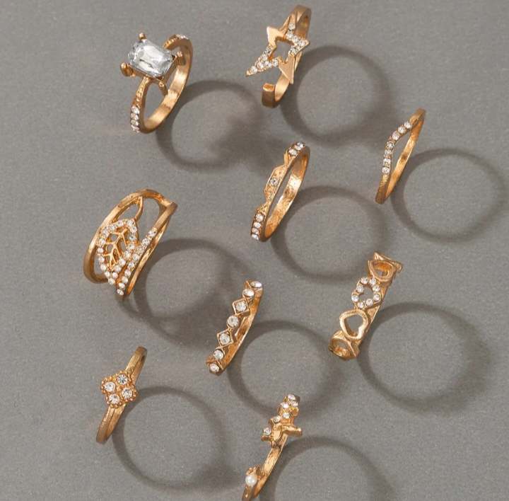 7/12 pcs ring sets for girls stylish elegant trendy rings accessory