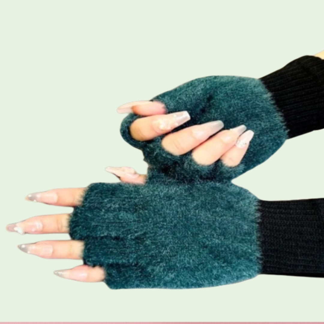 Wool Gloves Fancy Winter Women Girls wool Gloves Knitting wool gloves Keep Warm Short Mitten Fingerless Lady Girl Half Finger Gloves