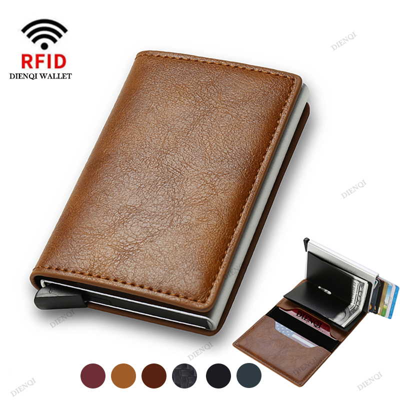 Generic Wallet for Men Brown Leather All Season RFID Blocking Pop-Up