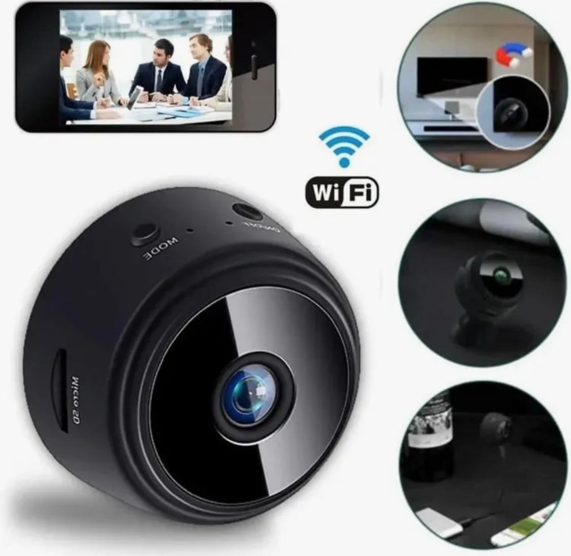 WiFi Mini HD Camera 1080p 2 Mega pixel Camera Lens Upto 128 GB Memory Card Supported Wireless Video And Video Recorder  Security Monitoring Camera Mini Portable Wifi Hd Camera