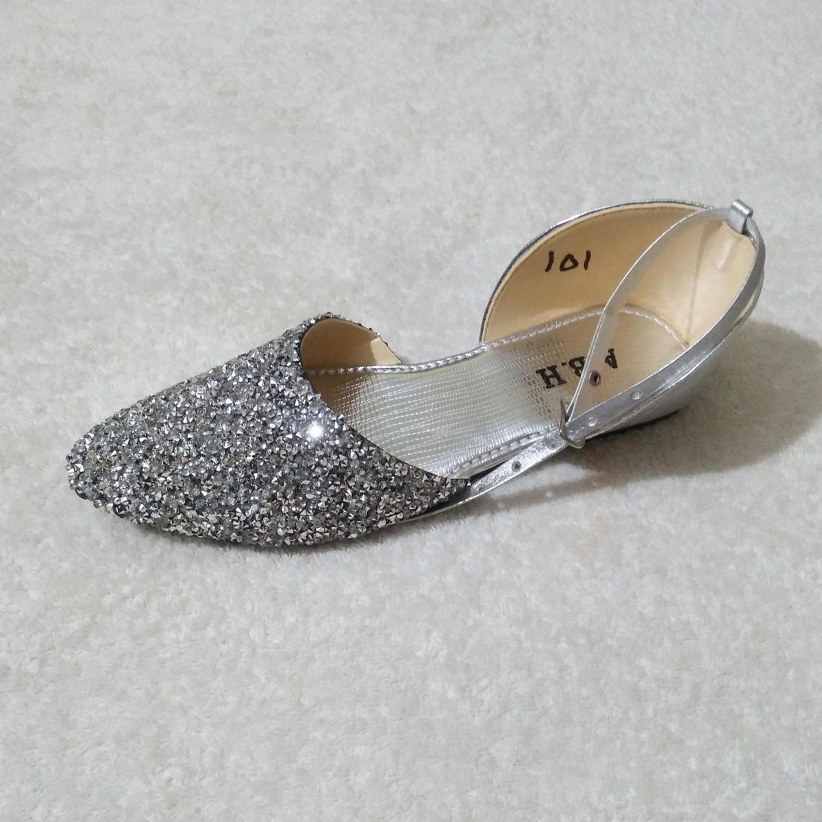 silver flat shoes womens