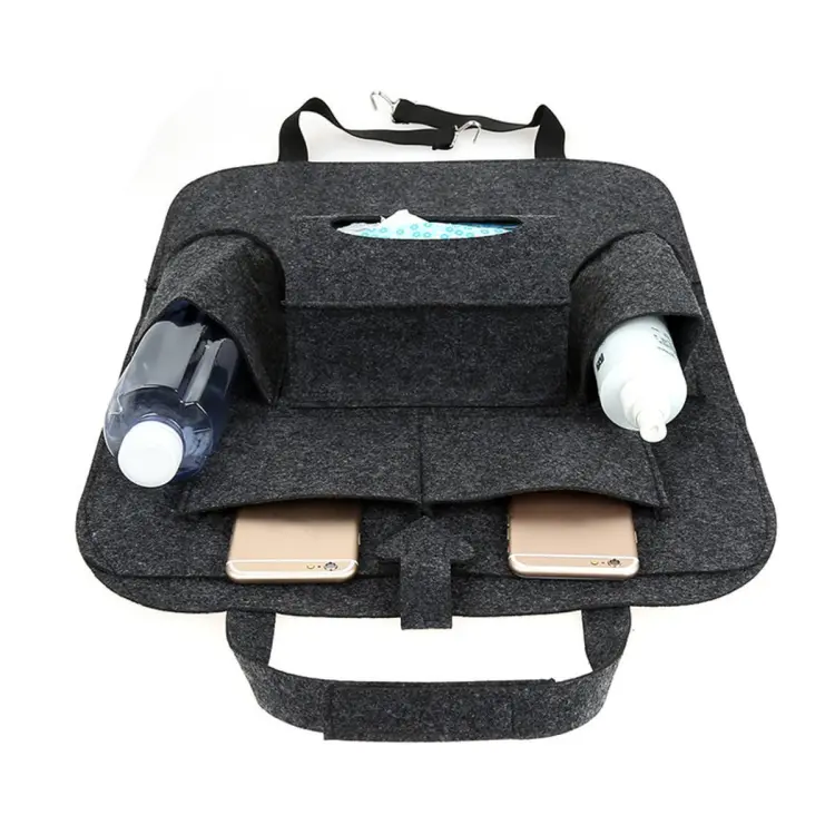 Car Back Seat Rear Trunk Elastic Felt Storage Bag 5 Pockets Organizer  Hanging Auto Travel Holder Anti Kick Car Accessories