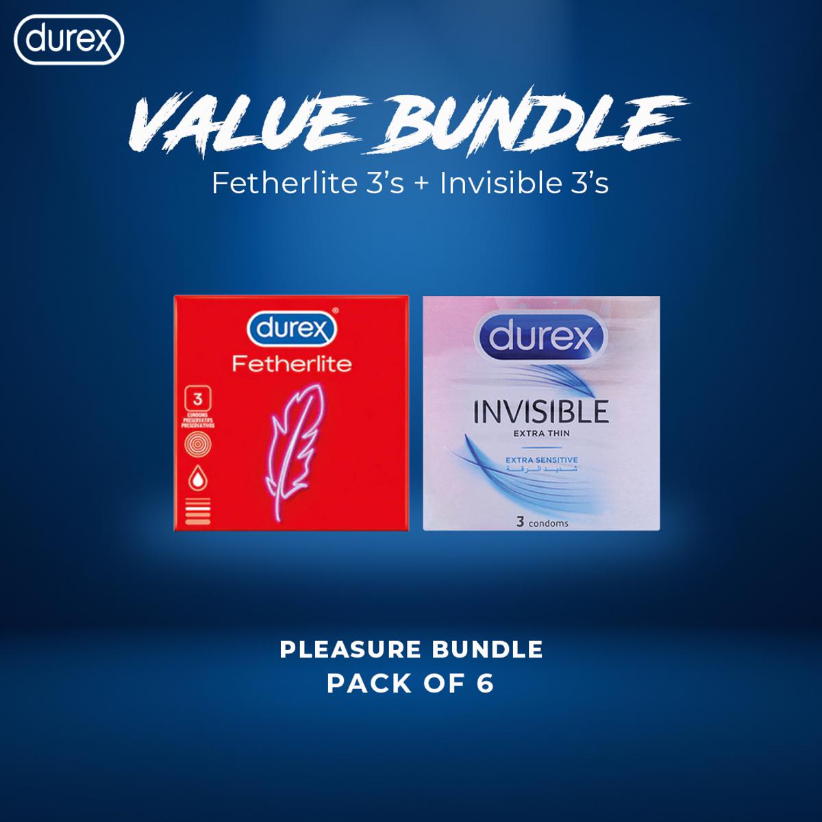 Pack of 2 - Fetherlite Ultra Thin Condoms 3s + Invisible Extra Thin Condoms 3s 100% Authentic  Secret Packaging