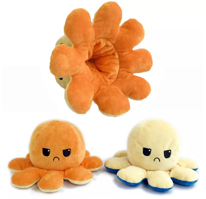 1Pc Stuff Toys For Girls Octopus plush Angry Happy Mix Colors Cute Reversible Octopus Stuff Emotion Toys Pulpo Reversible stuffed - Random Color