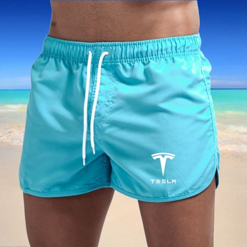 Tesla Men's Shorts Summer Swimwear Men Swimsuit Swimming Trunks