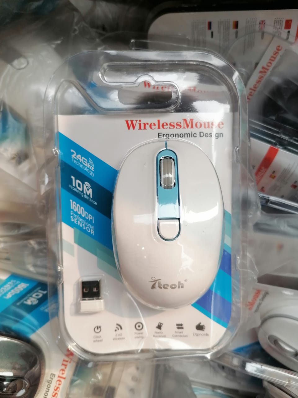 Mini Optical Wireless Mouse with Ergonomic Design,  Micro Slim Wireless Mouse and Portable for Work, School or Travel Gaming, PC Computers, Laptops