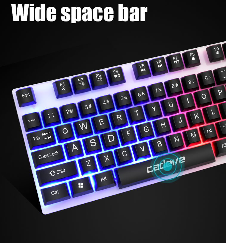 CADEVE VR6 Wired Keyboard Floating Keycap Manipulator Three-color Colorful Luminous Computer Usb Gaming Keyboard