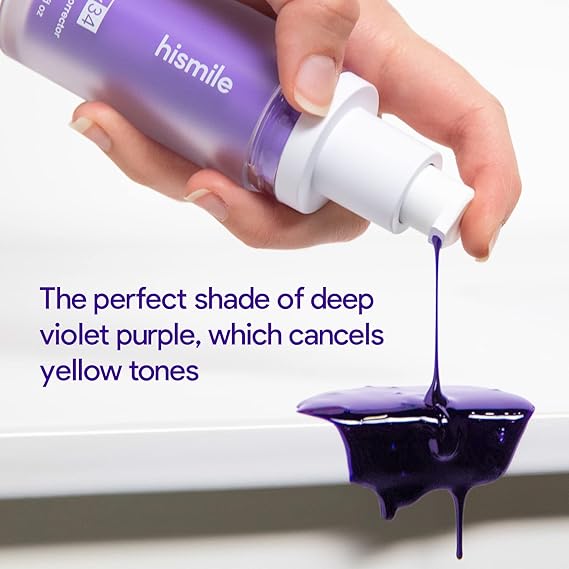 HISMILE V34 Teeth Removing Deep Smoke Stains Gingiva Protection Purple Orthopedic Toothpaste, Purple Teeth Whitening Toothpaste Kit