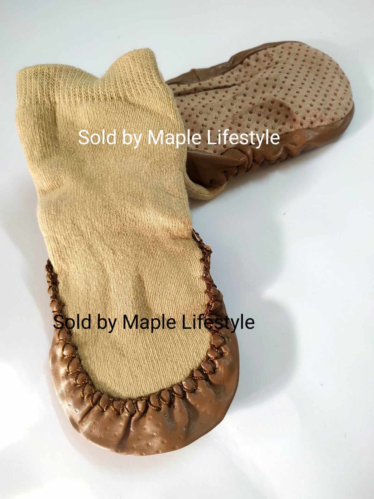 Babies Toddler Infant first Walker Soft Warm leather bottom Carpet/Floor Booties Socks (1 pair) by Maple Lifestyle
