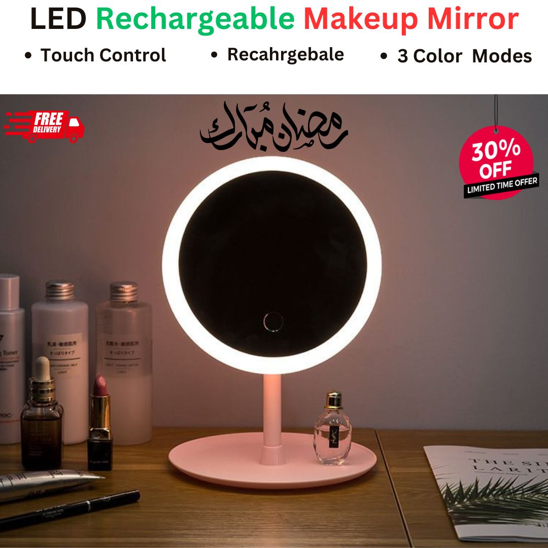 Makeup Mirror - Mirror Lights For Makeup - Makeup Mirror With Stand - Vanity Mirror - Mirror Light - Portable Mirror With 3 Light Modes - Easy To Carry - Light Mirror - Lights For Mirror - Makeup Mirror By Galaxy Deals