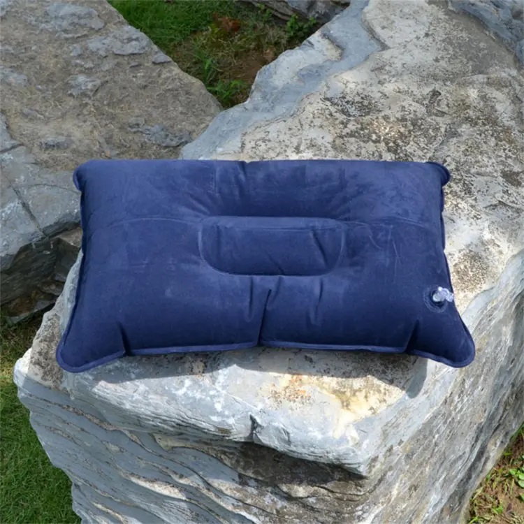 Velvet Non slip (Not PVC Matrial)Outdoor Portable Inflatable Pillow Sleeping Gear Inflated Compressed Folding Concave Non-slip Design For Travel Lunch Break
