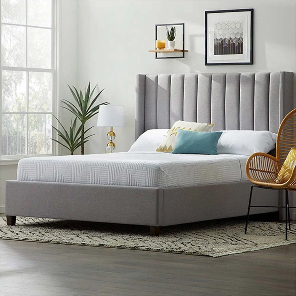 Affordable New  Design wooden Bed Set  without side table Furniture  for room / Wooden poshesh Beds For Bedroomn 6