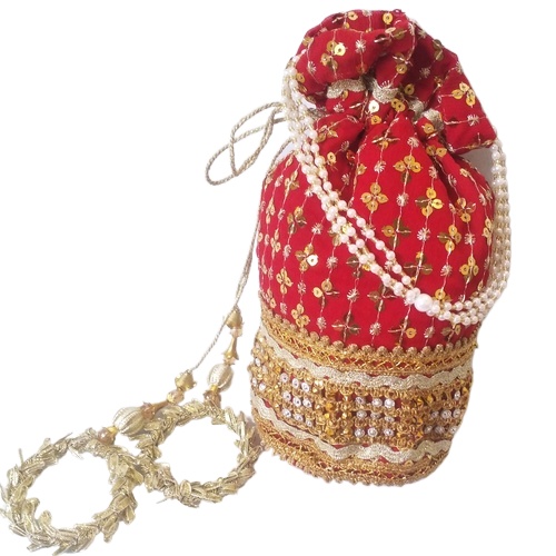 Traditional Hand potli clutch fancy embroidery gol bag clutch for wedding best gift for women