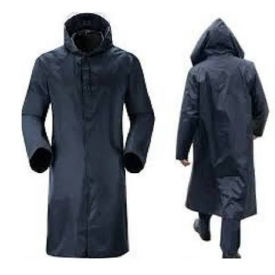 Rain Suit Set For Men Waterproof Polyester Fabric Lightweight Hooded Style Black Color