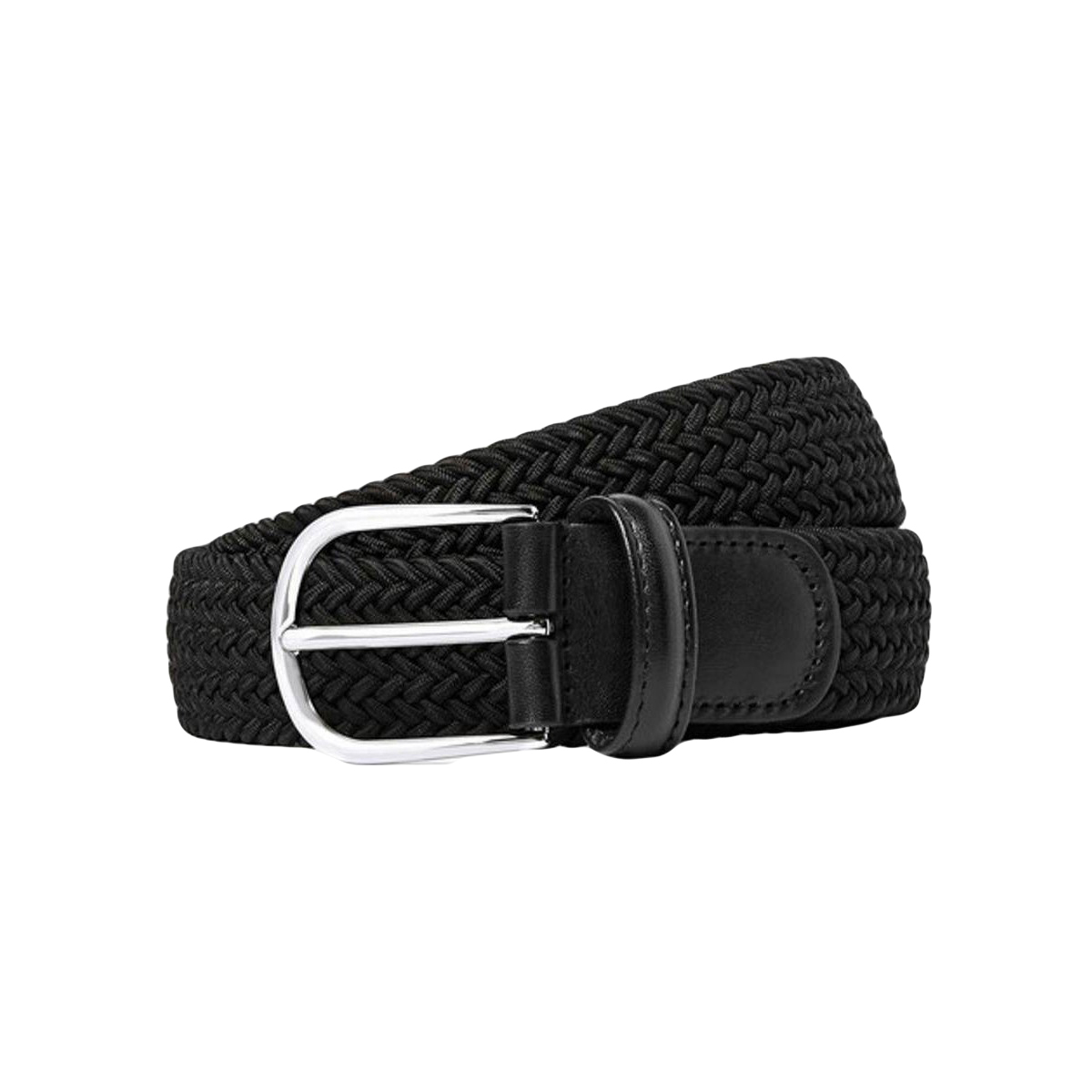 Elastic Belt Canvas Black Faux Leather Elastic Belt for Boy and Girls